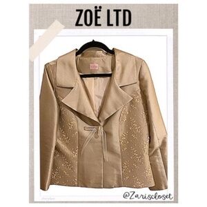 Zoe Ltd Blazer Gold Embroidered Luxurious Blazer NEW no Tags Size 16